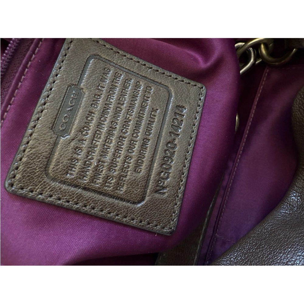 VINTAGE Y2K COACH KRISTIN XL CHAIN BROWN LEATHER BAG PURSE TOTE BOHO 2000S - Picture 11 of 11